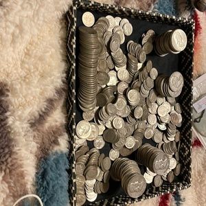 Old silver coins $37 in dimes $11 quarter $36 half dollars.